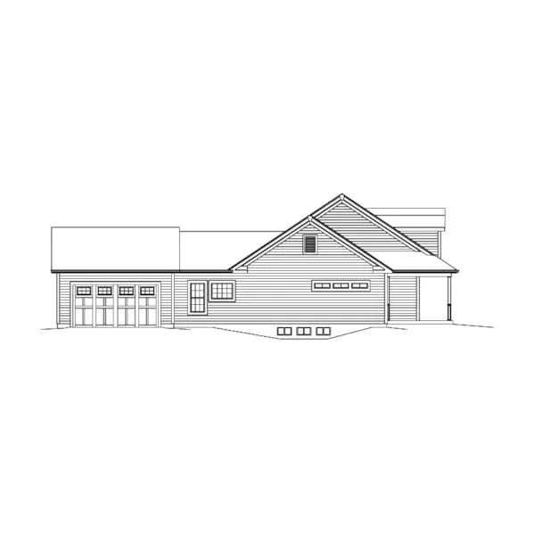 Acadian House Plan Left Elevation - Sarah Country Ranch Home 121D-0032 - Shop House Plans and More