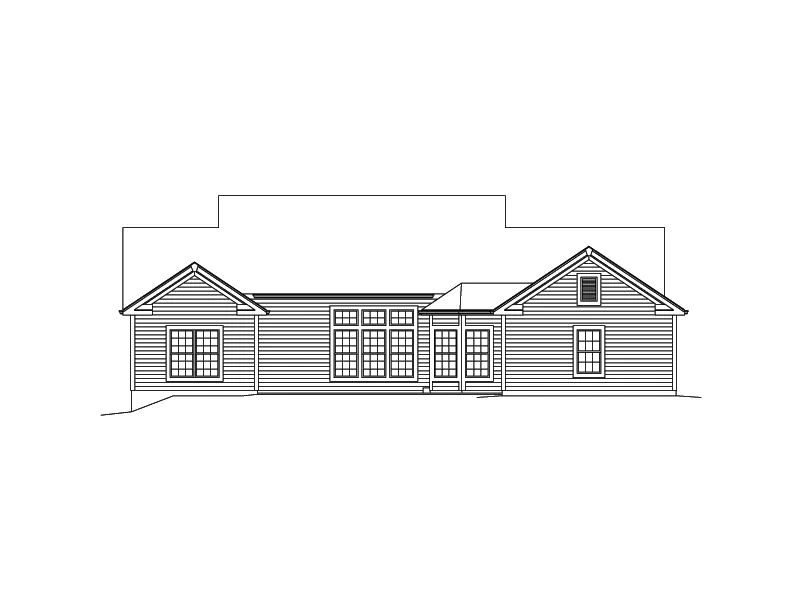Cape Cod & New England House Plan Rear Elevation - Sarah Country Ranch Home 121D-0032 - Shop House Plans and More