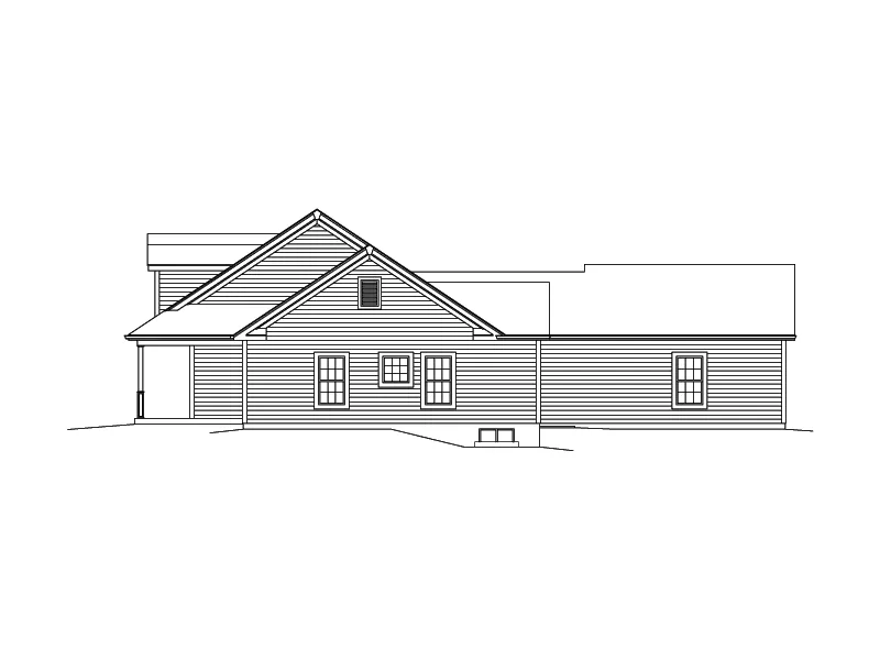 Ranch House Plan Right Elevation - Sarah Country Ranch Home 121D-0032 - Shop House Plans and More