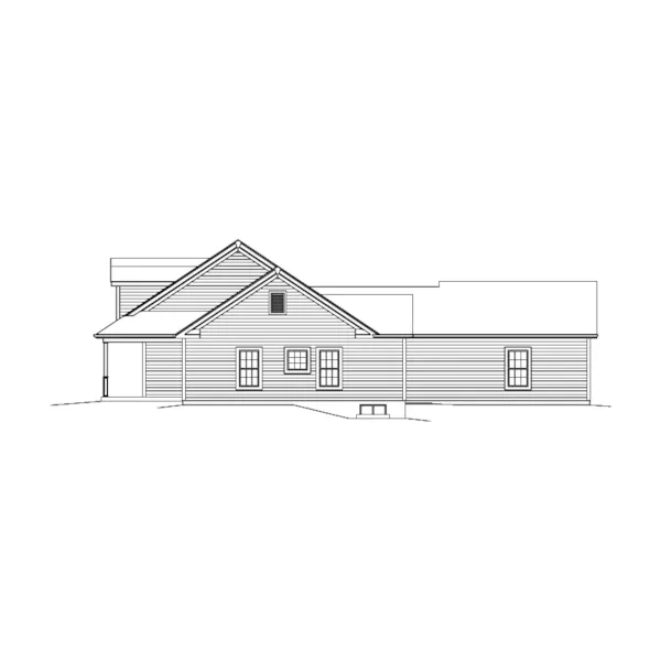 Acadian House Plan Right Elevation - Sarah Country Ranch Home 121D-0032 - Shop House Plans and More