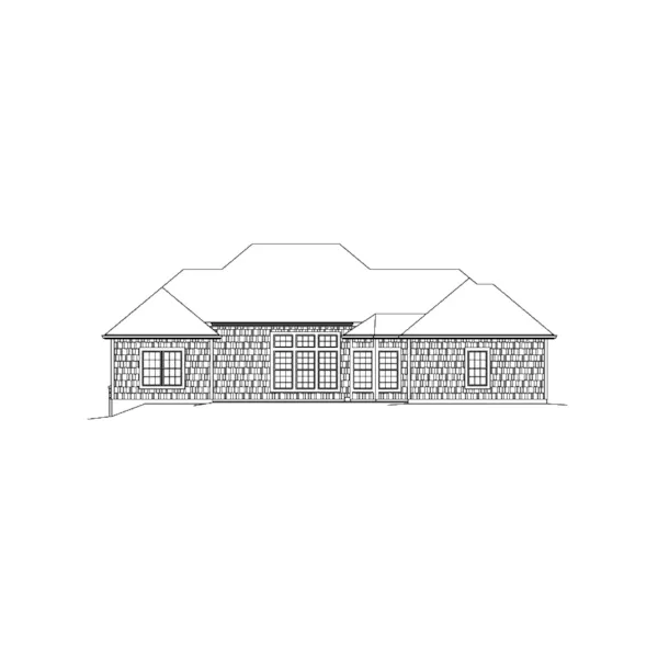 Ranch House Plan Rear Elevation - Peyton Shingle Ranch Home 121D-0034 - Shop House Plans and More