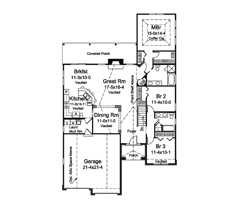 Traditional House Plan First Floor - Audrey Traditional Ranch Home 121D-0035 - Search House Plans and More