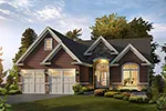 Traditional House Plan Front of Home - Audrey Traditional Ranch Home 121D-0035 - Search House Plans and More