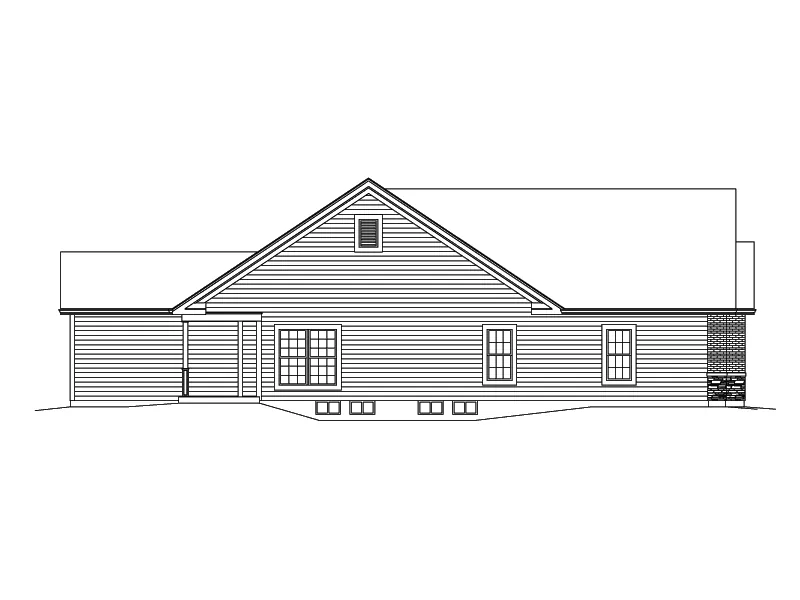 Ranch House Plan Left Elevation - Audrey Traditional Ranch Home 121D-0035 - Search House Plans and More