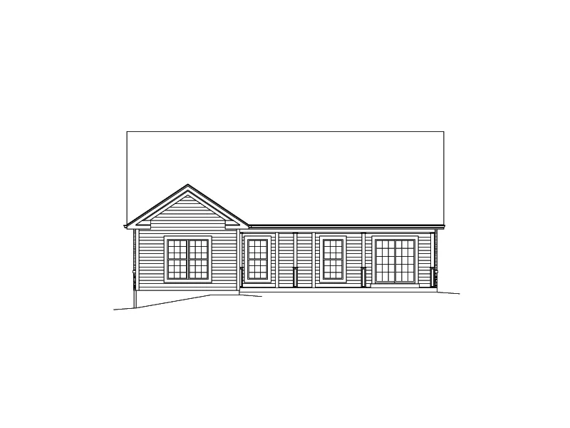 Traditional House Plan Rear Elevation - Audrey Traditional Ranch Home 121D-0035 - Search House Plans and More