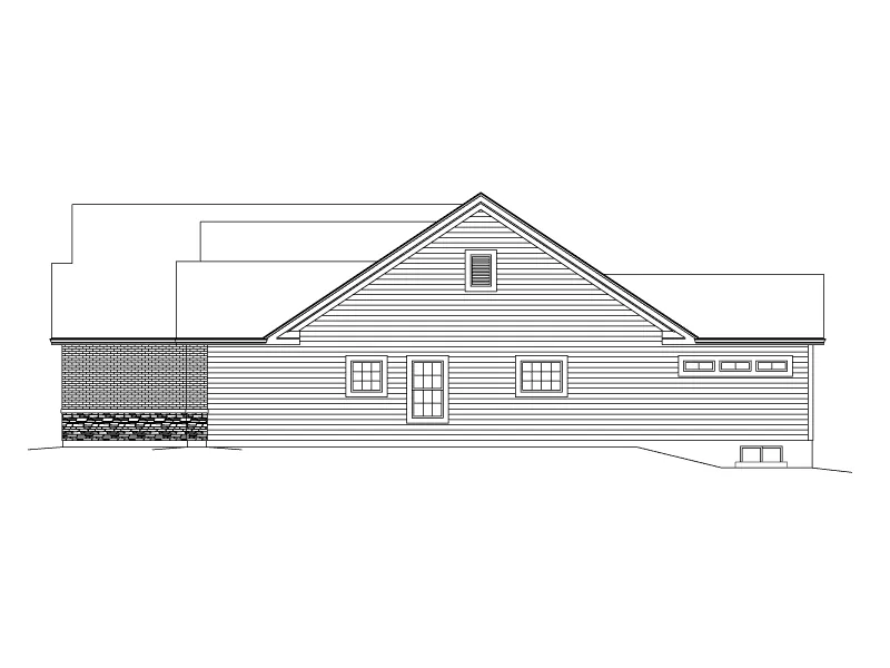 Ranch House Plan Right Elevation - Audrey Traditional Ranch Home 121D-0035 - Search House Plans and More
