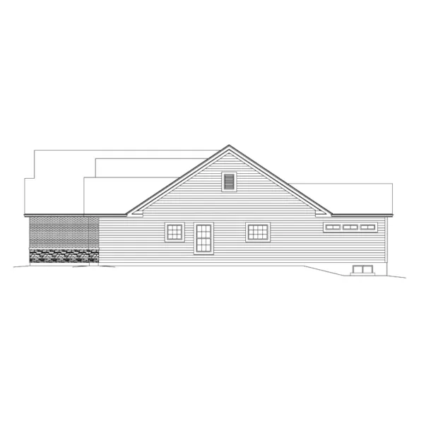 Craftsman House Plan Right Elevation - Audrey Traditional Ranch Home 121D-0035 - Search House Plans and More