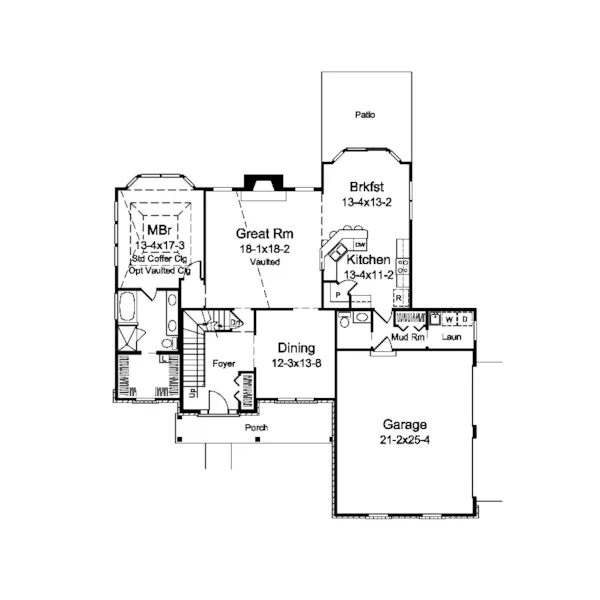 Cape Cod & New England House Plan First Floor - Lauren Traditional Home 121D-0037 - Shop House Plans and More