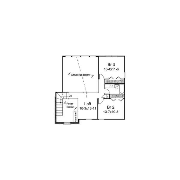 Cape Cod & New England House Plan Second Floor - Lauren Traditional Home 121D-0037 - Shop House Plans and More