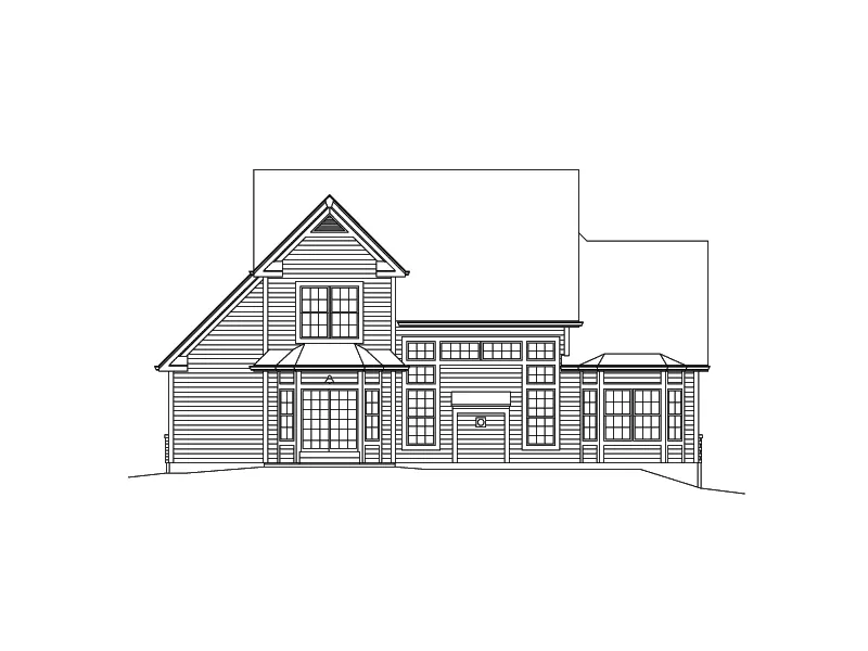 Traditional House Plan Rear Elevation - Lauren Traditional Home 121D-0037 - Shop House Plans and More