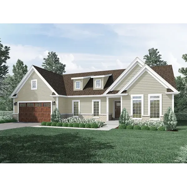 Country House Plan Front of Home - Jocelyn Craftsman Ranch Home 121D-0039 - Search House Plans and More