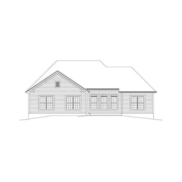 Country House Plan Rear Elevation - MacKenzie Craftsman Ranch Home 121D-0040 - Shop House Plans and More