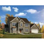 Craftsman House Plan Front of Home - Bailey Georgian Style Home 121D-0042 - Search House Plans and More