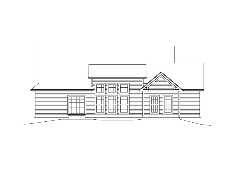 Craftsman House Plan Rear Elevation - Dorene Shingle Style Home 121D-0044 - Search House Plans and More
