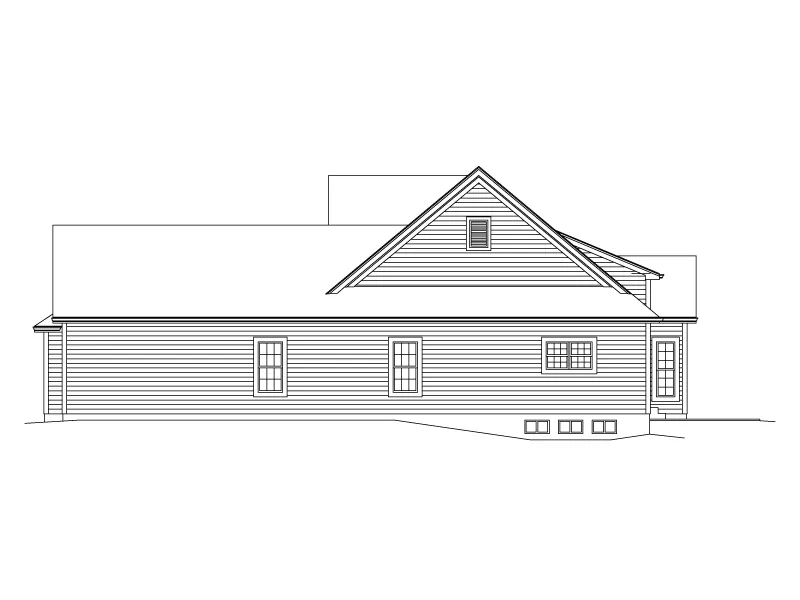 Craftsman House Plan Right Elevation - Dorene Shingle Style Home 121D-0044 - Search House Plans and More
