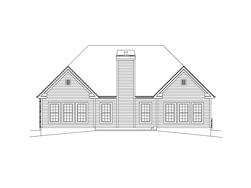 Country House Plan Rear Elevation - Buckley Shingle Ranch Home 121D-0045 - Search House Plans and More