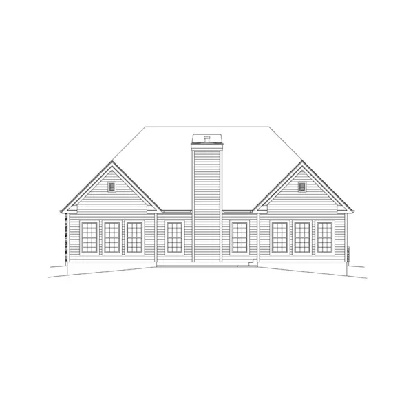 Country House Plan Rear Elevation - Buckley Shingle Ranch Home 121D-0045 - Search House Plans and More