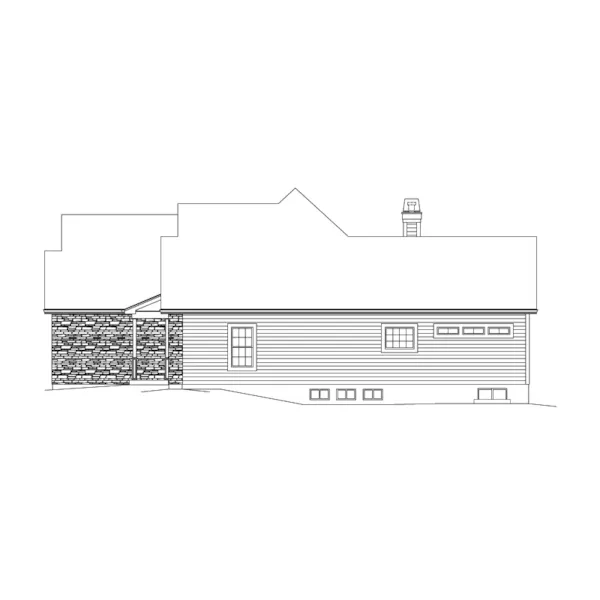 Country House Plan Right Elevation - Buckley Shingle Ranch Home 121D-0045 - Search House Plans and More