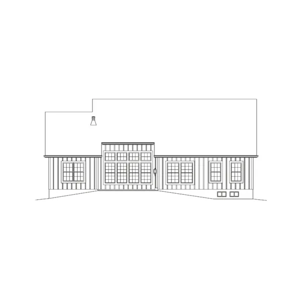 Ranch House Plan Rear Elevation - Ellice Country Ranch Home 121D-0046 - Search House Plans and More