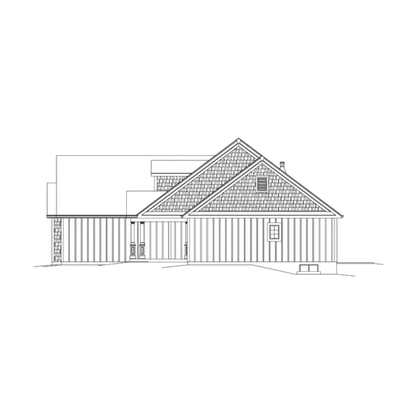 Ranch House Plan Right Elevation - Ellice Country Ranch Home 121D-0046 - Search House Plans and More