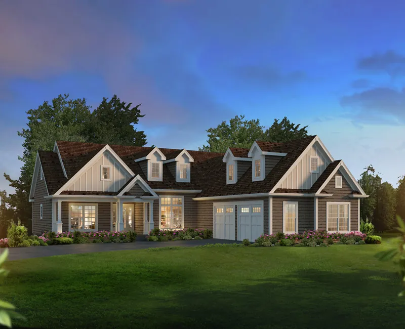 Cape Cod & New England House Plan Front of Home - Georgiana Shingle Country Home 121D-0047 - Search House Plans and More