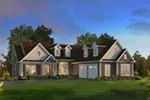 Ranch House Plan Front of Home - Georgiana Shingle Country Home 121D-0047 - Search House Plans and More