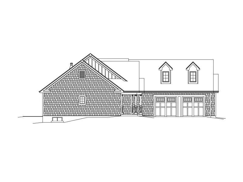 Ranch House Plan Left Elevation - Georgiana Shingle Country Home 121D-0047 - Search House Plans and More