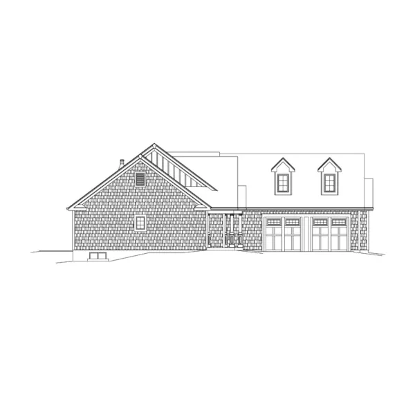 Traditional House Plan Left Elevation - Georgiana Shingle Country Home 121D-0047 - Search House Plans and More