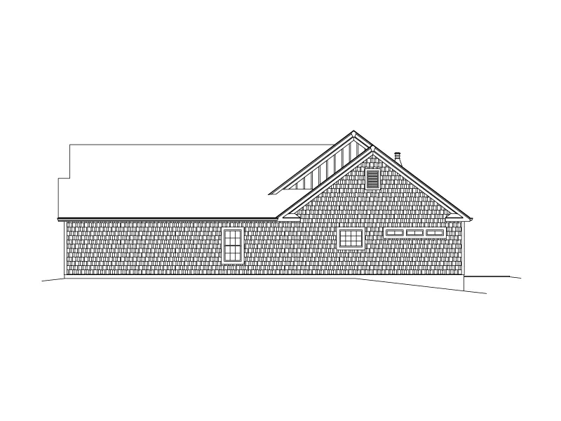 Ranch House Plan Right Elevation - Georgiana Shingle Country Home 121D-0047 - Search House Plans and More