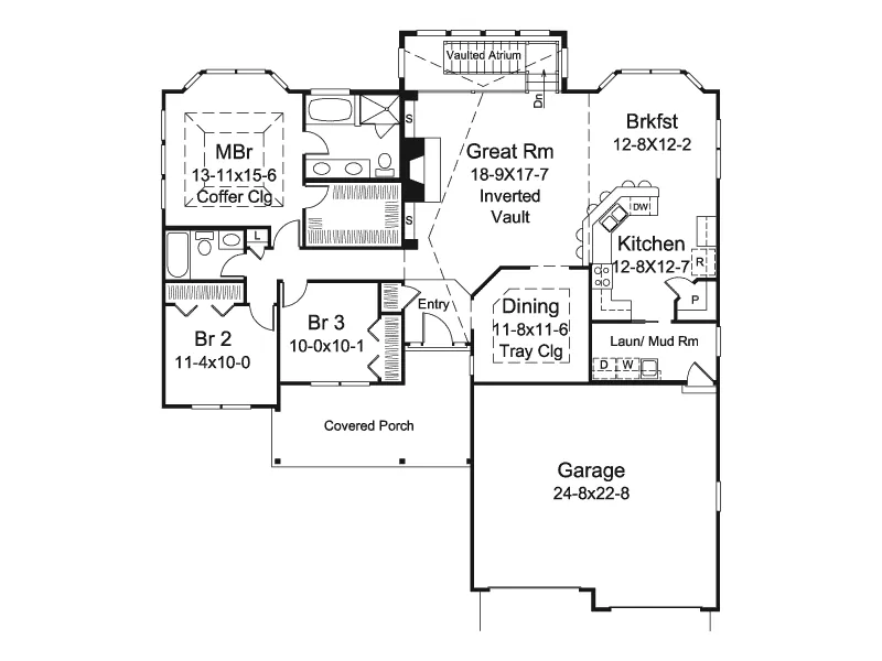 Country House Plan First Floor - Nellie Traditional Ranch Home 121D-0049 - Shop House Plans and More