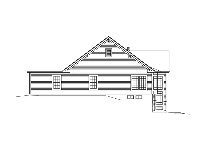 Ranch House Plan Right Elevation - Nellie Traditional Ranch Home 121D-0049 - Shop House Plans and More