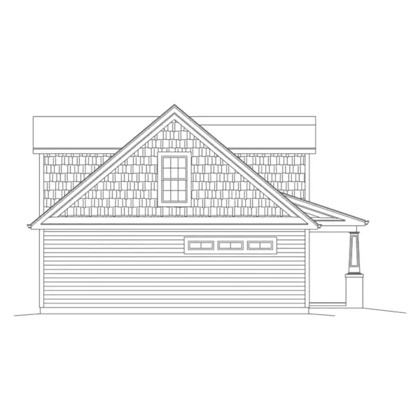 Traditional House Plan Left Elevation - Lily Country Craftsman Home 121D-0050 - Shop House Plans and More