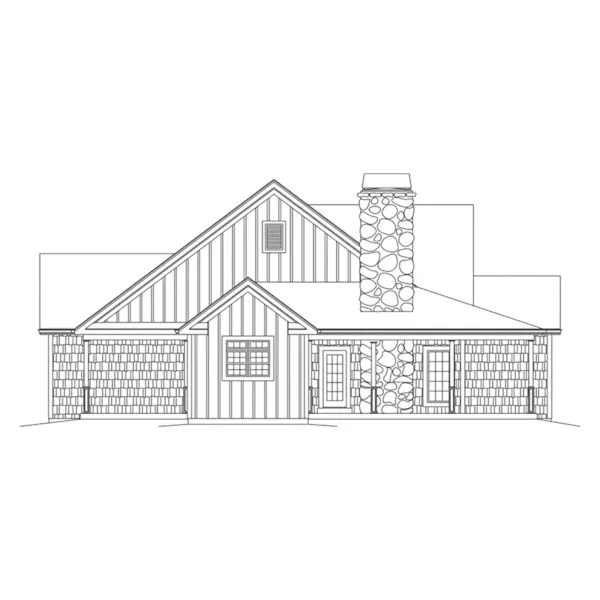 Ranch House Plan Left Elevation - Evie Narrow Lot Country Home 121D-0051 - Search House Plans and More