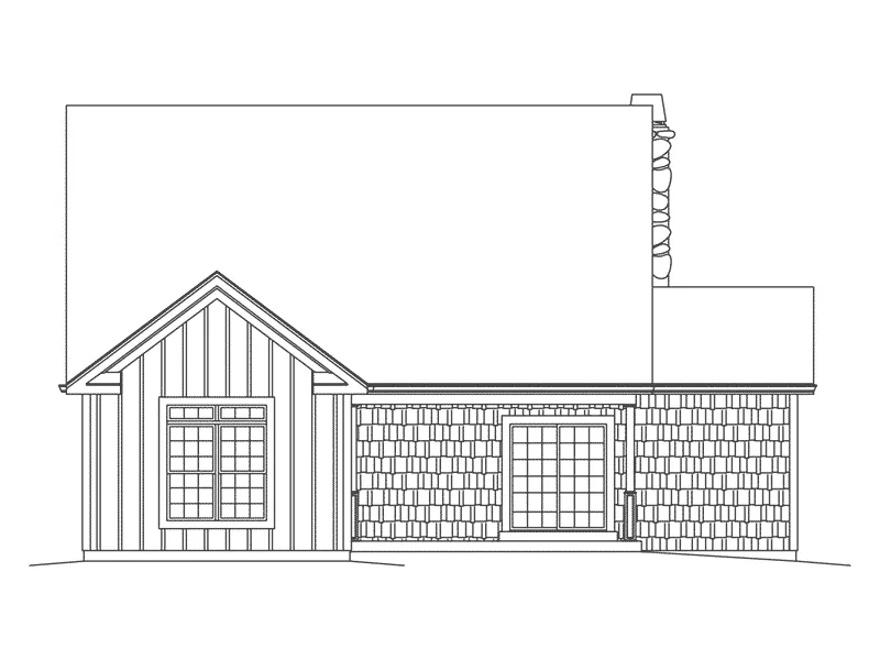 Ranch House Plan Rear Elevation - Evie Narrow Lot Country Home 121D-0051 - Search House Plans and More