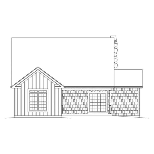 Craftsman House Plan Rear Elevation - Evie Narrow Lot Country Home 121D-0051 - Search House Plans and More