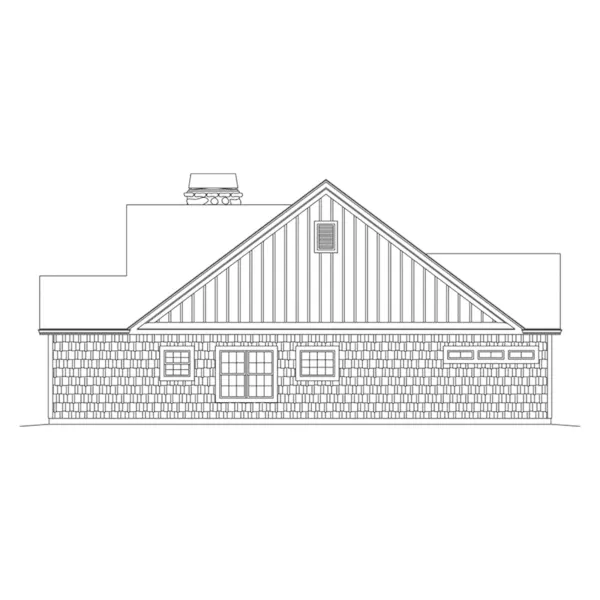 Ranch House Plan Right Elevation - Evie Narrow Lot Country Home 121D-0051 - Search House Plans and More