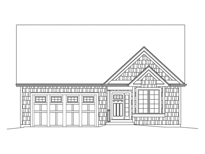 Country House Plan Front Elevation - Isabelle Narrow Ranch Home 121D-0052 - Search House Plans and More