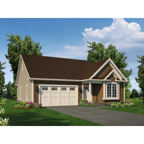 Ranch House Plan Front of Home - Isabelle Narrow Ranch Home 121D-0052 - Search House Plans and More