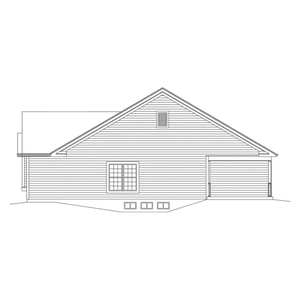 Ranch House Plan Right Elevation - Isabelle Narrow Ranch Home 121D-0052 - Search House Plans and More