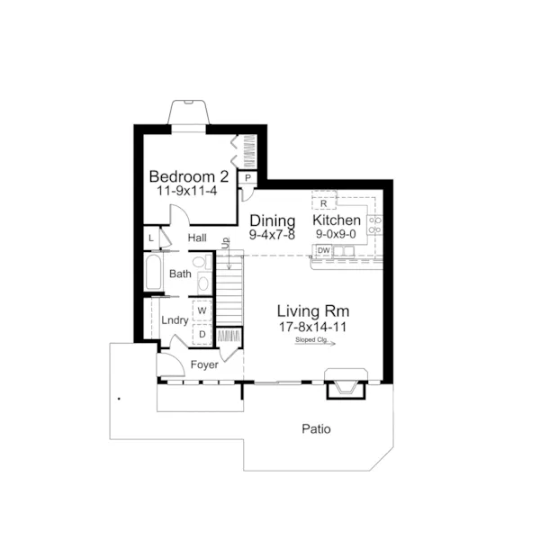 Modern House Plan First Floor - Eureka Berm Home 122D-0001 - Search House Plans and More