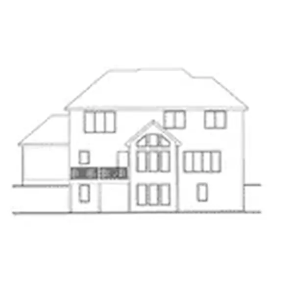 Traditional House Plan Rear Elevation - Amorbach Traditional Home 123D-0002 - Search House Plans and More