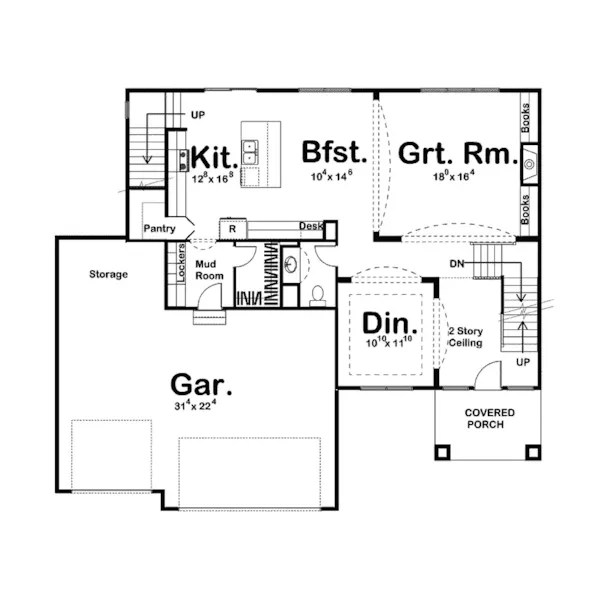 Florida House Plan First Floor - Ballyshannon Prairie Style Home 123D-0004 - Search House Plans and More