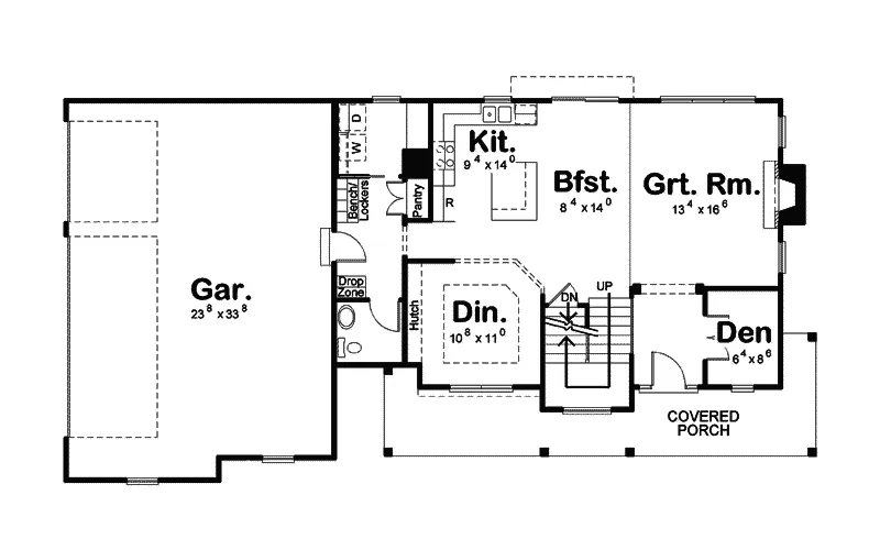 Country House Plan First Floor - Stonegate Country Home 123D-0005 - Shop House Plans and More