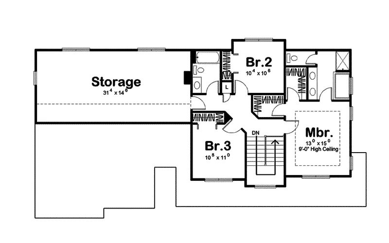 Country House Plan Second Floor - Stonegate Country Home 123D-0005 - Shop House Plans and More