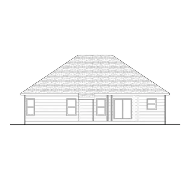 Ranch House Plan Rear Elevation - Winterhill Ranch Home 123D-0006 - Shop House Plans and More