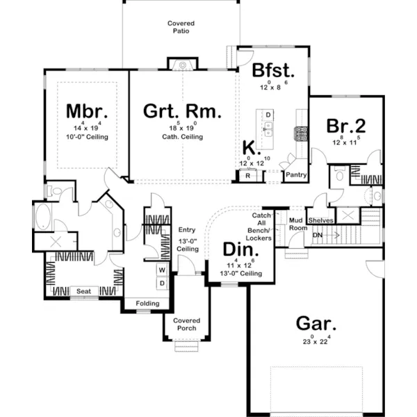 European House Plan First Floor - Bondell Rustic Home 123D-0014 - Shop House Plans and More