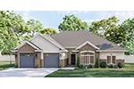 Ranch House Plan Front of House 123D-0015