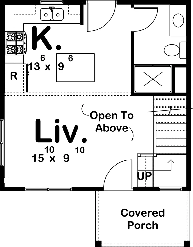 Modern House Plan First Floor - Gray Lake Modern Cabin 123D-0029 - Search House Plans and More
