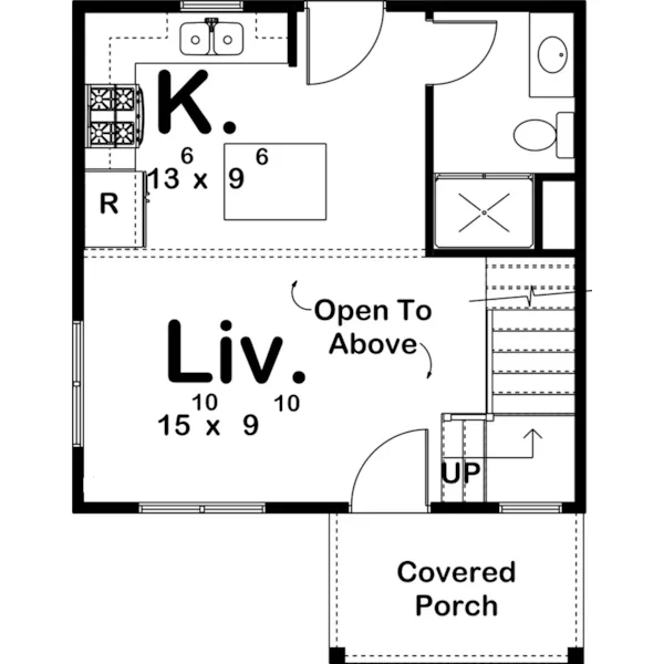 Lake House Plan First Floor - Gray Lake Modern Cabin 123D-0029 - Search House Plans and More