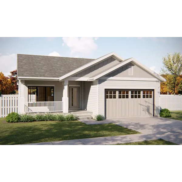 Craftsman House Plan Front of Home - Alure One-Story Home 123D-0032 - Shop House Plans and More